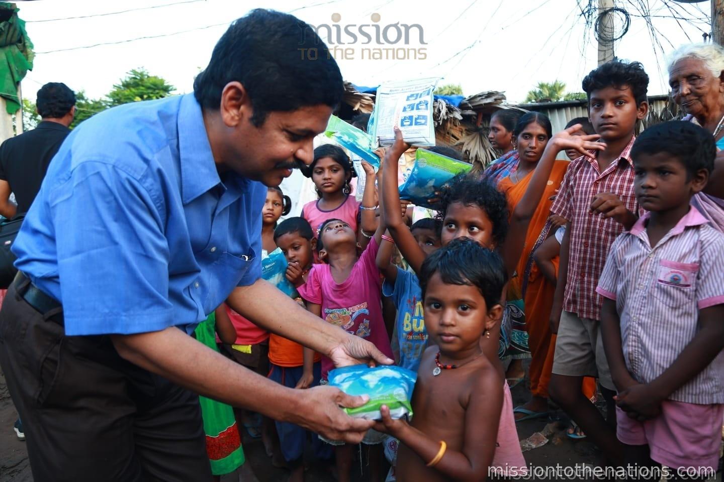 Emergency aid delivered to a child in crisis