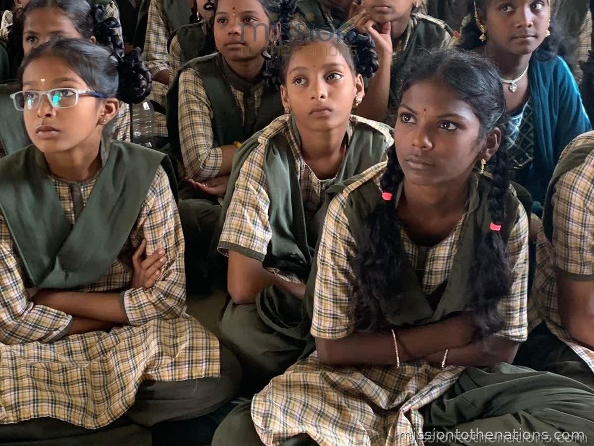 Girls at a menstrual health awareness session