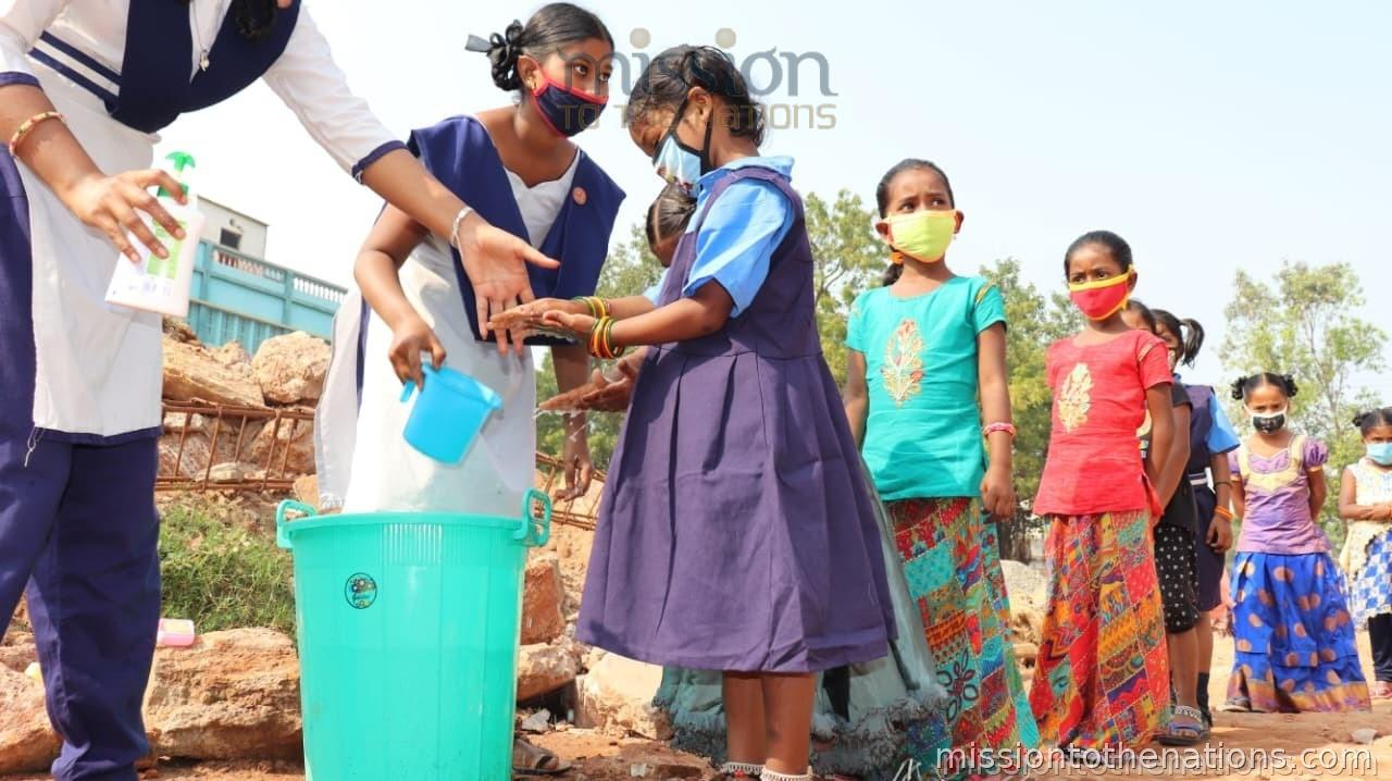 WASH education — handwashing demonstration