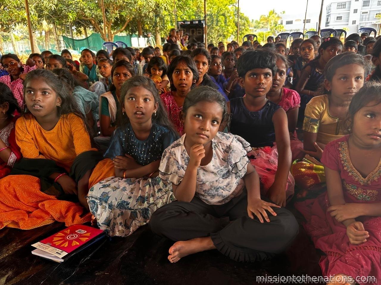 Children at a community outreach event