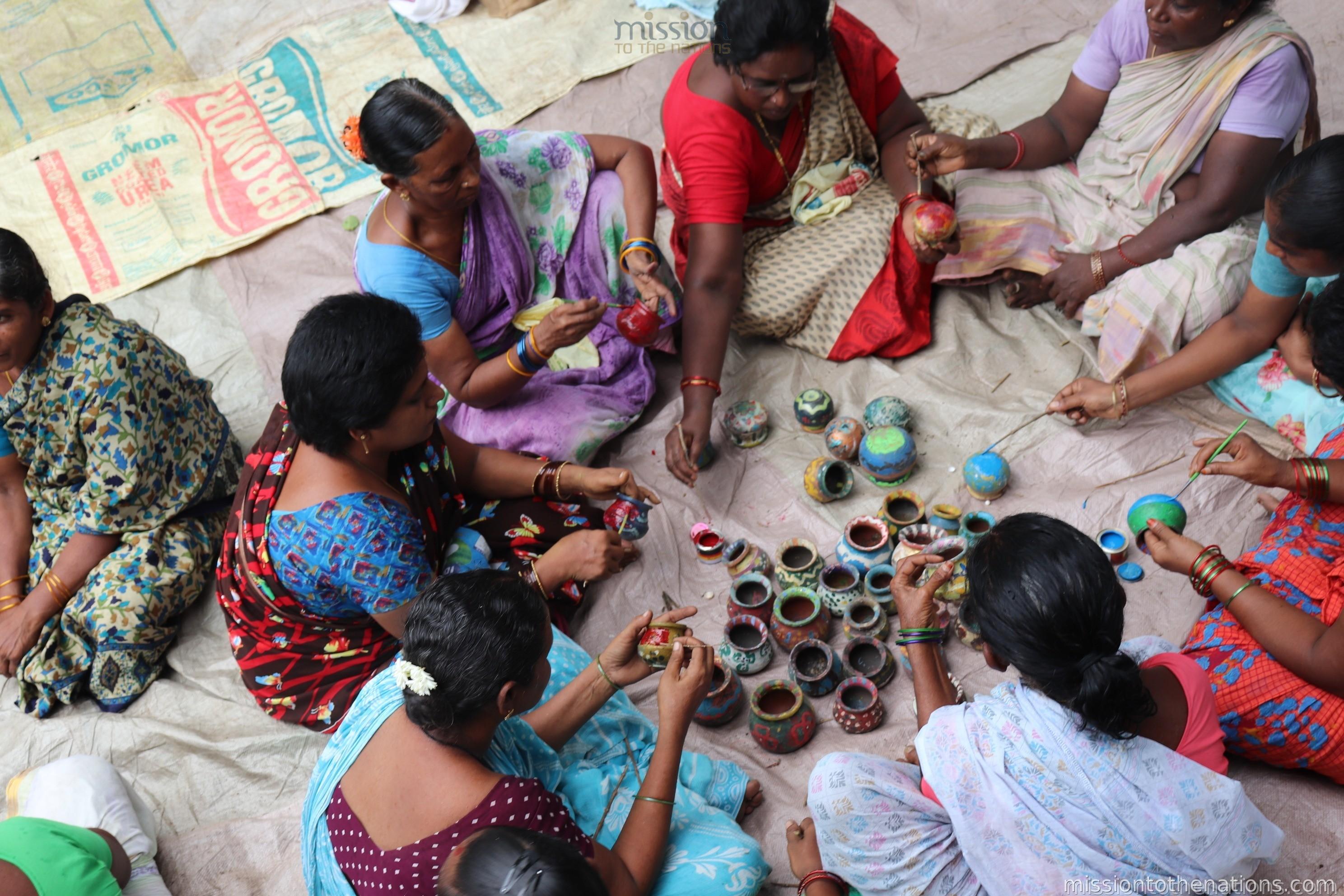 Life skills class — decorative pot-making