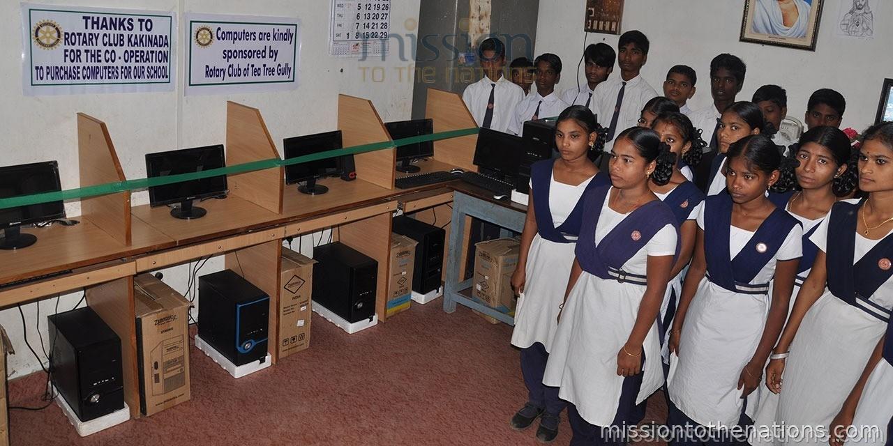 Computer lab — donated by partner organisations