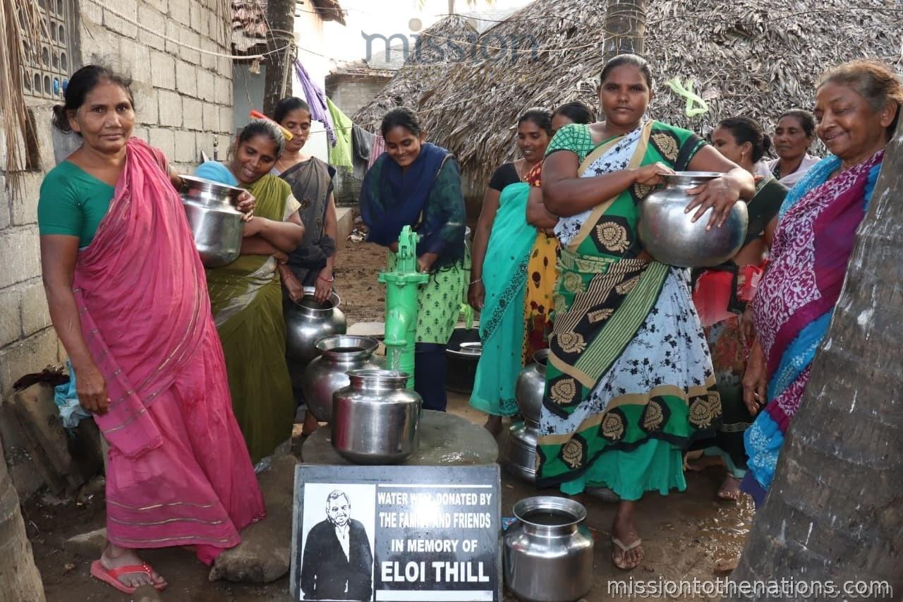 Donor visit to a completed borewell site