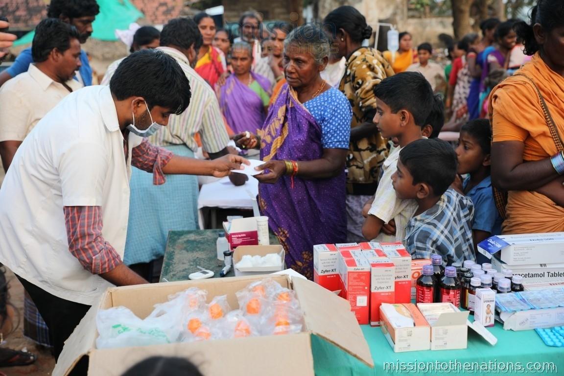 Doctor consultation at mobile camp