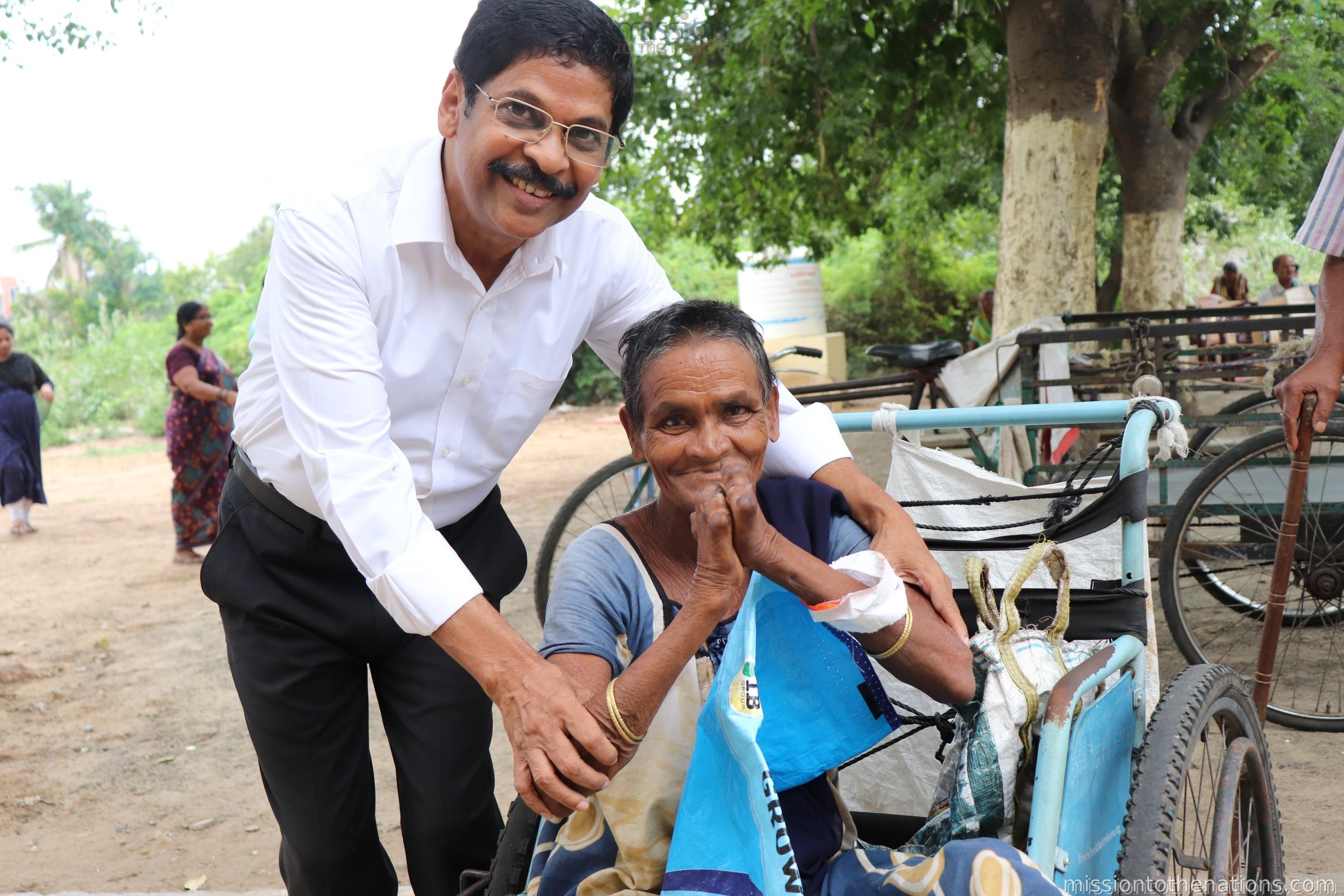 MTN field worker with leprosy patient
