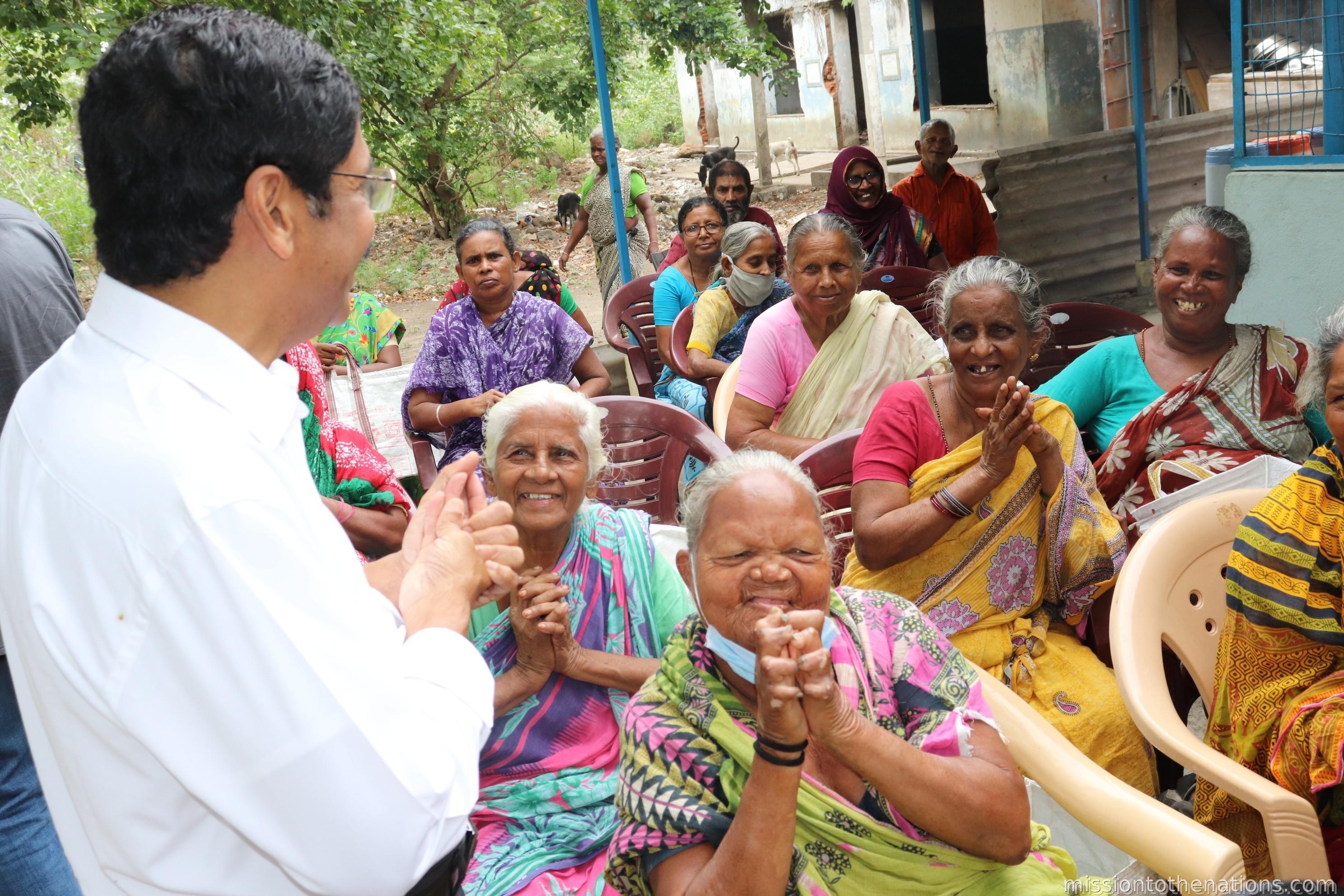 Leprosy programme participants at monthly gathering